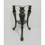 A Victorian style painted cast iron table base - height 66cm