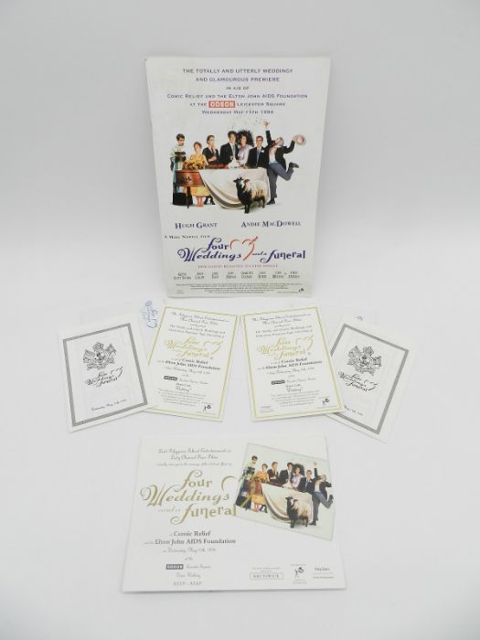 Invites and programme for the film premiere of 'Four Weddings and a Funeral' along with a Whitney - Image 2 of 5