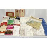 A collection of mainly Ordnance Survey maps along with a WW2 silk map numbered 43 C/D for Holland