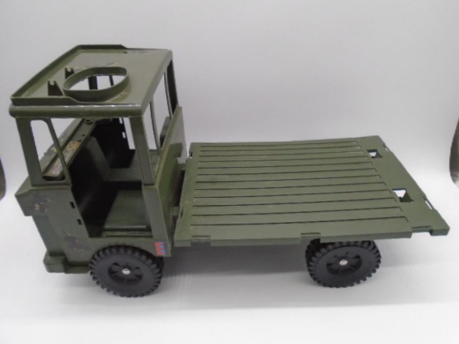 A collection of five large toy army vehicles including a Cherila Toys jeep, Arwin tank etc along - Image 3 of 7