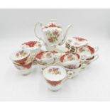 A Paragon 'Rockingham' (red) part coffee set