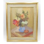 A framed still life oil on board with indistinct signature - 49.5cm x 40cm