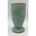 An Art Deco Mintons Pottery footed vase designed by John Wadsworth, shape no.4326 with speckled