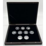 A cased set of nine Gibralter crowns "Britain's Last Pre-Decimal Coinage" celebrating 50 years of
