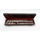 A 'Stratford' of Besson, London three piece flute with fitted case