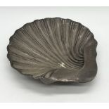 A hallmarked silver shell shaped dish, weight 75g