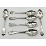 A set of six hallmarked silver Georgian tea spoons (London 1833) total weight 110g