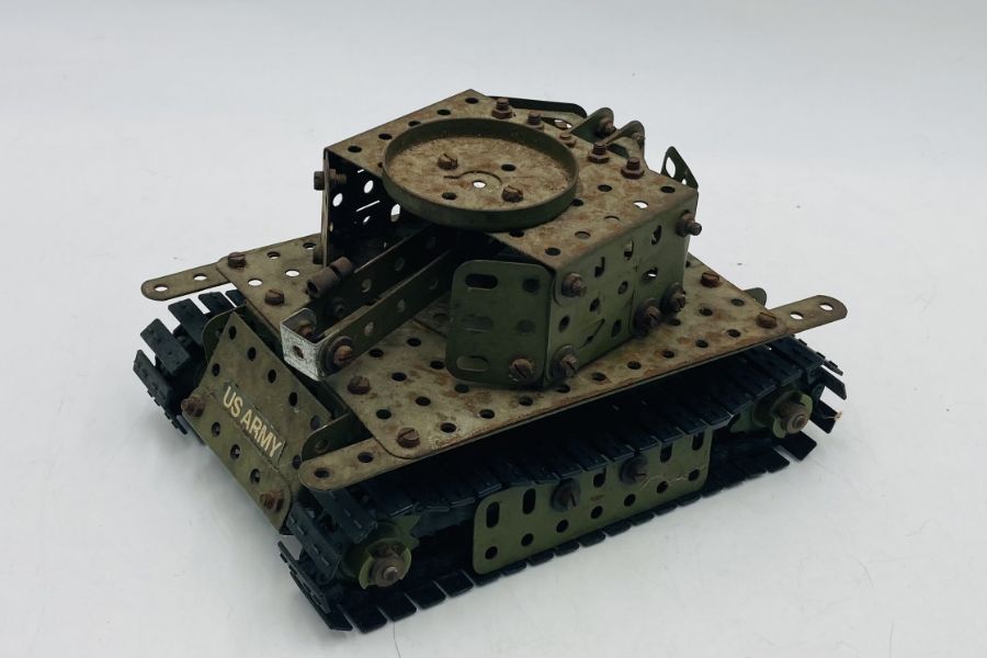 A Meccano part-made US Army tank, along with a Meccano Army Multi Kit with part contents of a - Image 3 of 7