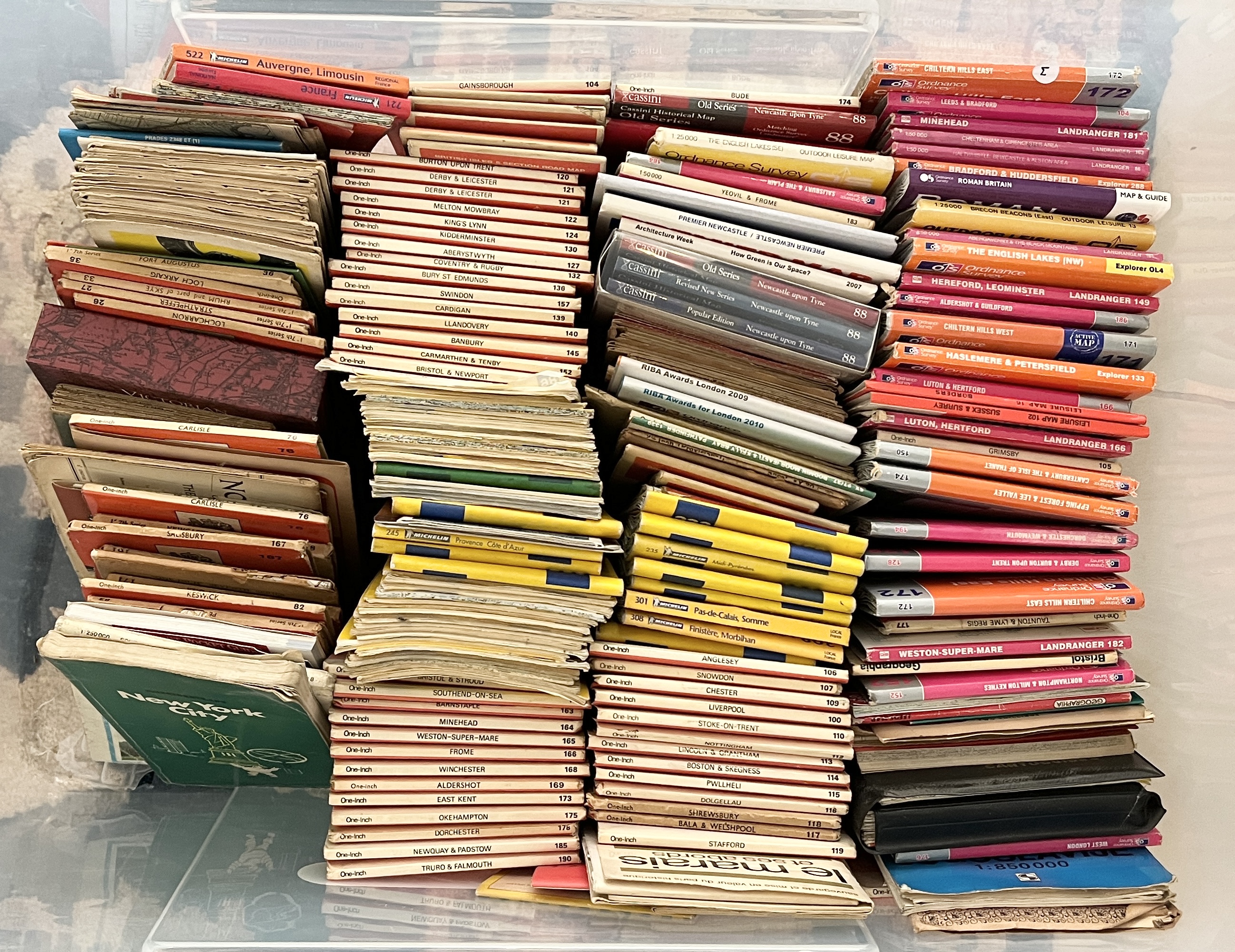 A quantity of vintage and modern Ordnance Survey, Michelin and other maps