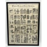 A framed Tabular Display of British Architecture by Archibald Barrington published by George Bell,