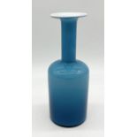 Otto Brauer for Holmegaard 'Gulvvase' finished in a pale blue colour with opaque interior - 26cm