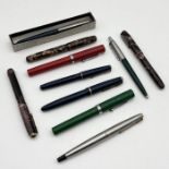 A collection of vintage pens including Parker, Schaeffer etc.