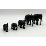 A collection of ebony elephants