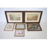 A quantity of framed prints