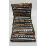 A collection of eight boxed Palitoy Mainline Railways OO gauge British Railways blue/grey carriages