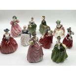 A collection of ten Royal Doulton ladies including Maguerite HN1928, Genevieve HN1962, Autumn