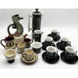 A collection of china including Portmeirion "Magic City" coffee set, Cinque Ports Pottery seahorse