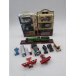 A small collection of boxed and unboxed die-cast vehicles including Lledo Days Gone. Matchbox Models