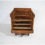 A shelved industrial wooden crate - from Axminster Carpets - length 70cm, depth 84cm, height 80cm