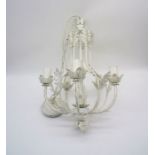 A Laura Ashley hanging ceiling light with six cut glass drops.