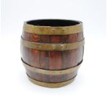 A small coopered barrel - height 18cm