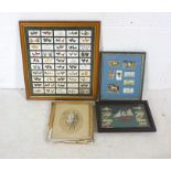 A framed collection of John Player & Sons cigarette cards featuring poultry (marked to rear 1931