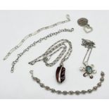 A small collection of 925 silver and other jewellery including bracelets, necklaces etc.