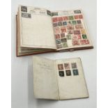 A Victorian stamp album including Penny Black, Van Dieman's Land, US Postage, New Zealand etc. (