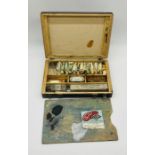 A vintage cased artist paint box