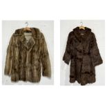 Two vintage silk lined ladies fur coats - possibly mink