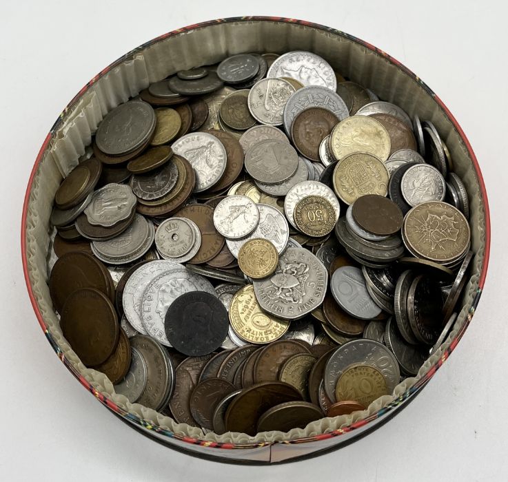 A collection of various UK and worldwide coinage