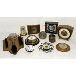 A collection of various vintage clocks, barometers etc.
