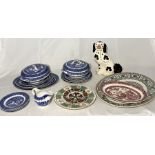 A collection of various china including willow pattern part dinner set, Abbeydale plates, large