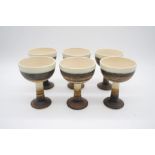 A set of six 'Rayric' studio pottery goblets