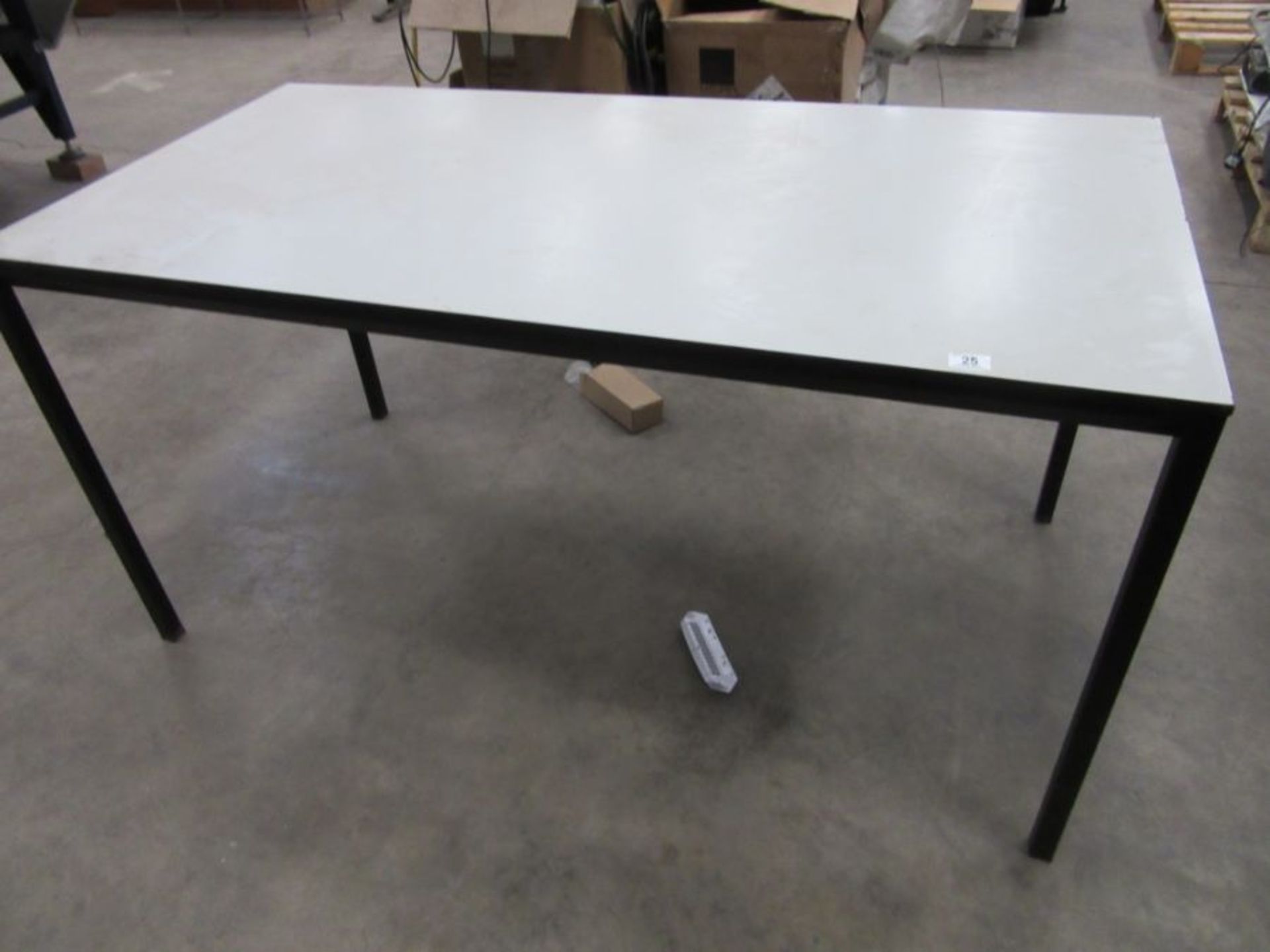 A metal framed worktable