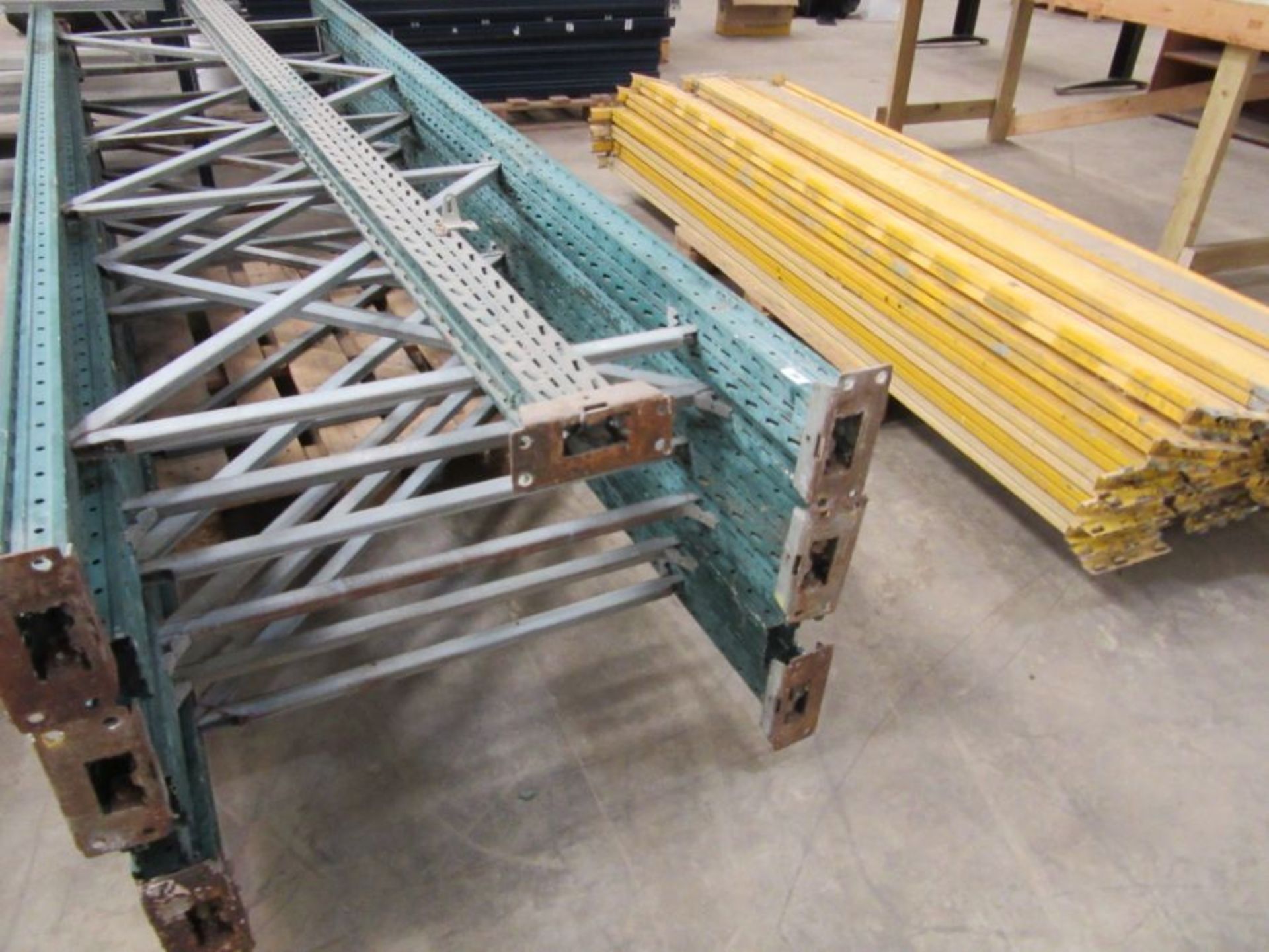 A quantity of heavy duty industrial metal racking