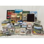 A collection of railway related books, DVD's, VHS videos, magazines etc - in two boxes