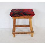 A vintage industrial wooden stool - height 65cm