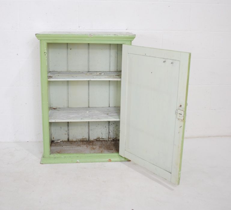 A green painted pine cupboard - length 65cm, depth 32cm, height 92cm - Image 5 of 5