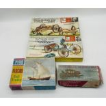 Two boxed Palmer easy to build plastic model kits including a Revolutionary War Cannon and Gatling