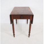 A Victorian mahogany Pembroke table with single drawer and faux drawer