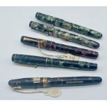 A collection of vintage fountain pens including Mentmore, Summit, Cadet and Kingswood, all "new