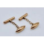 A pair of 9ct rose gold cufflinks, weight 3g