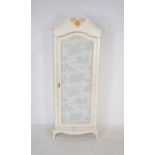 An Italian made French style white painted cupboard with wirework door - length 75cm, depth 45cm,