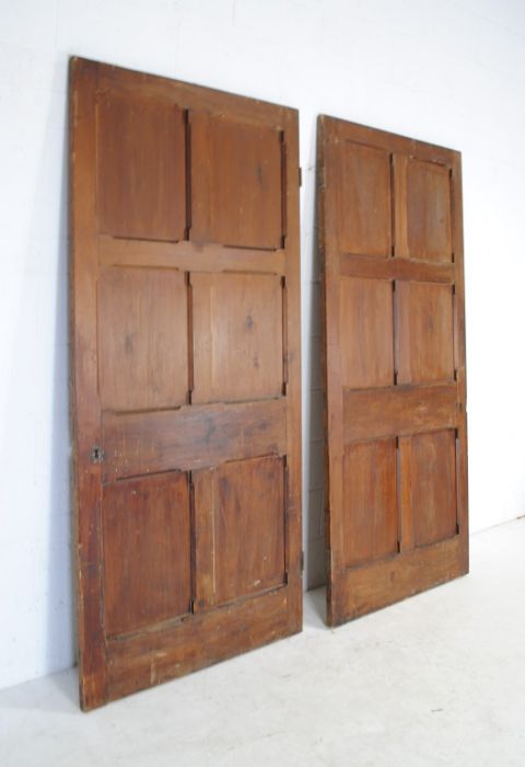 Two stained pine panelled doors - width 98cm, height 207cm - Image 2 of 3