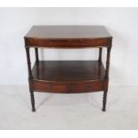 A Victorian bow-fronted hall table with two drawers - length 70cm, depth 49cm, height 73cm