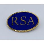 A 9ct gold RSA badge - total weight 8.1g