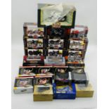 A collection of boxed die-cast/plastic motorcycles including seven Maisto Harley Davidson's