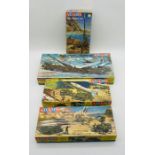 A collection of four boxed vintage Adams Action Models plastic construction kits including a 280mm