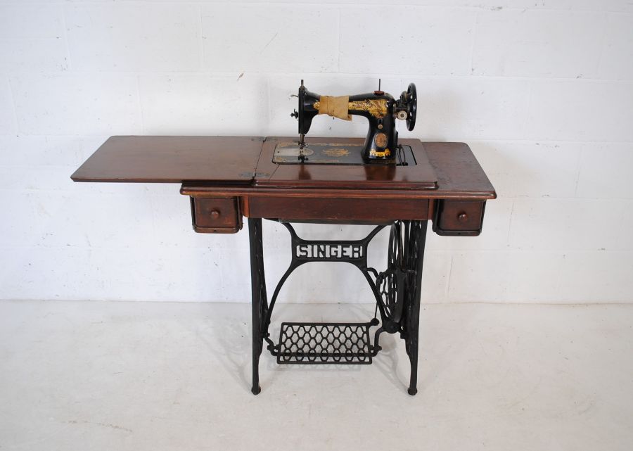 A Singer treadle sewing machine